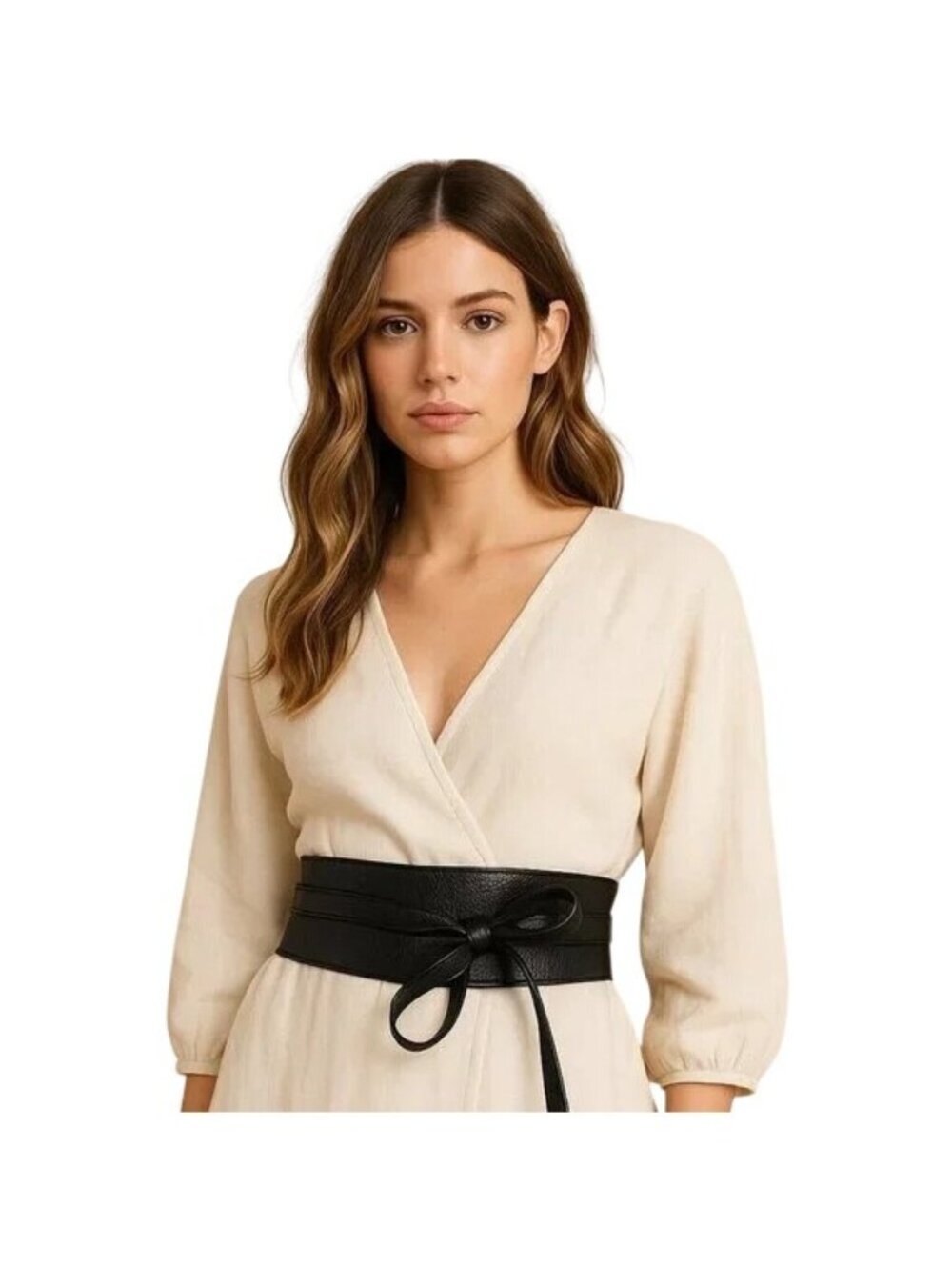 2/$30 Obi Belt Wide Wrap Black Around Waist Boho Gypsy Self Tie Cinched Corset